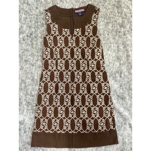Vineyard Vines Brown Knot Sheath Dress Sz 6 98% Cotton